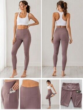 NWT High Rise, Athleisure, Yoga,Pilates Princess Leggings Mauve Pink Size L
